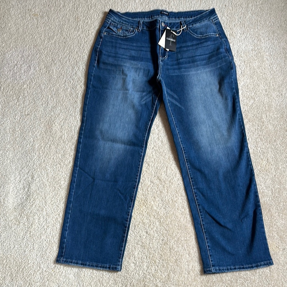 Blue Boot Cut Jeans with Faded Wash